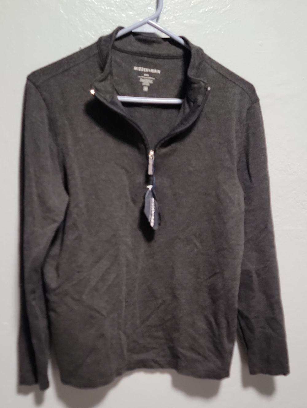 Mizzen+Main Men's Charcoal Half-Zip Sweater